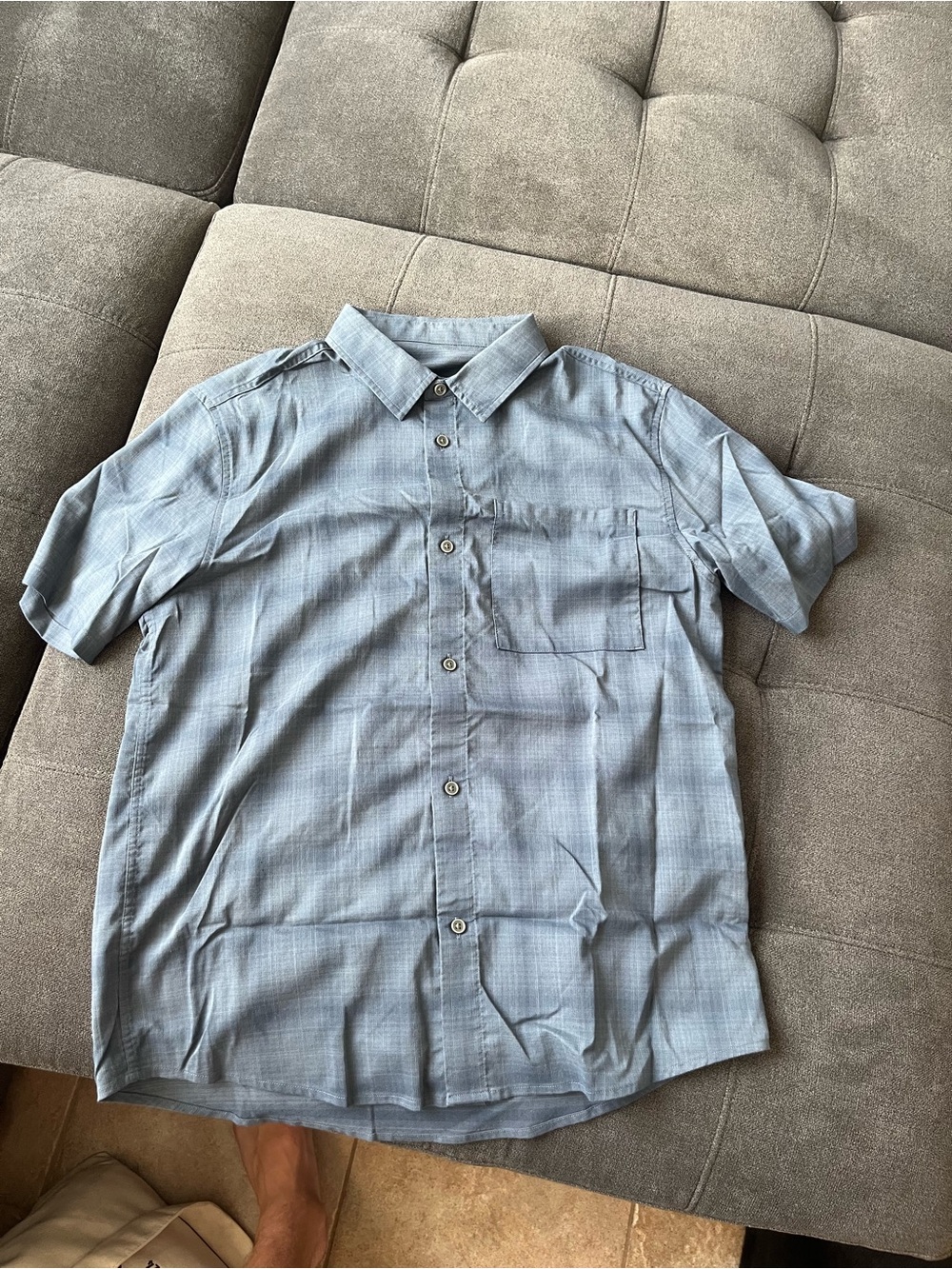 Vuori Light Blue Short-Sleeve Button-Down Shirt